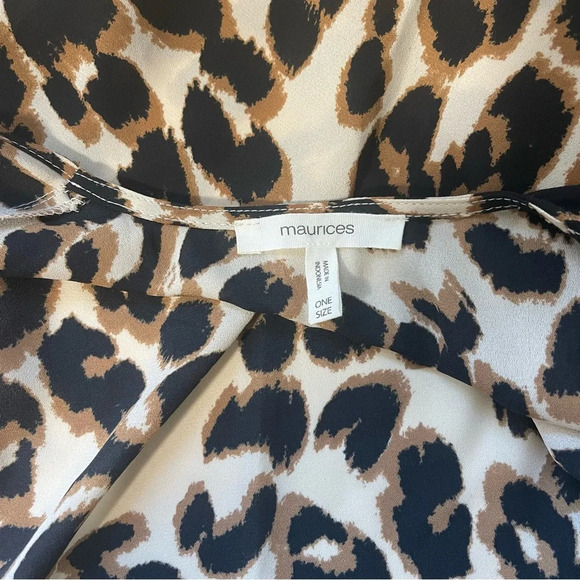 Maurices Brown & Black Leopard Print Open Front Kimono One Size Women’s - Picture 7 of 9